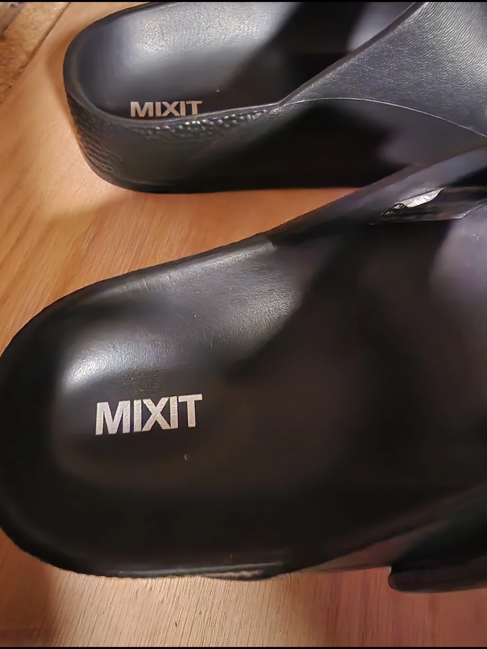 Women's Mixit Black Double-Buckle Casual Slide Sandals Size 9 NWOT